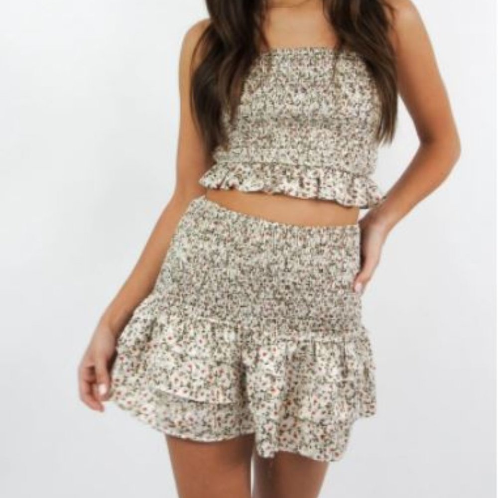 Grey Bandit Jane Floral Top and Skirt Set Size S